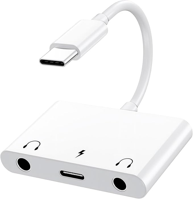 3 in 1 Headphone Adapter for iPad, Headphone Splitter for 2 Headphones