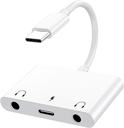 3 in 1 Headphone Adapter for iPad, Headphone Splitter for 2 Headphones