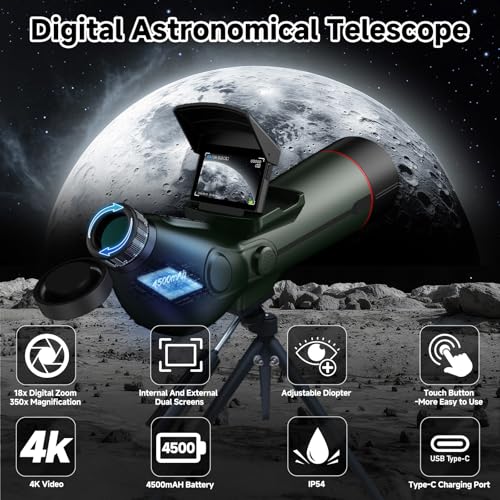 Smart Telescope,Refractor Auto-Focus Portable Digital Electronic Telescopes