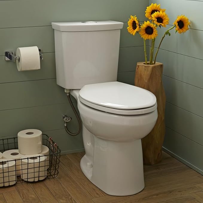 American Standard 2887218.020 H2Option Two-Piece Toilet Less Seat, Elongated Front, Standard Height, Dual Flush, White, 1.28 GPF