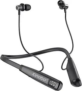 Kinobo Neckband Bluetooth Headphones, 6.0 Bluetooth 100 Hours Playtime，IPX7 Sports Waterproof Earbuds with Microphone Noise Cancelling with HiFi Speakers Multiple Switchable Sound Modes