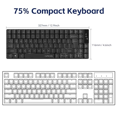 Wireless Keyboard, Rechargeable Mini Quiet Keyboard, Thin Tenkeyless - Image 6