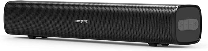 Creative Stage Air Portable and Compact Under-Monitor USB-Powered Soundbar for Computer, with Dual-Driver and Passive Radiator for Big Bass, Bluetooth and AUX-in, USB MP3 (Renewed)