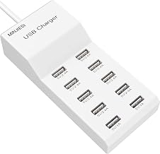USB Charging Stations 50w10A 10 Ports Multiple Charging Block/Power USB Strip for iPhone Android Smartphone Tablet Smart Watch AirPods Samsung and Multiple Charger Plug… - Image 1