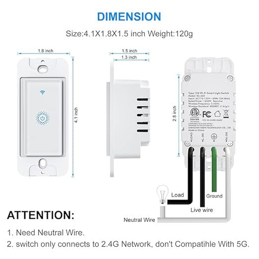 Nexete Smart Wi-Fi Wall Light Switch,Compatible with Alexa Google Assistant & IFTTT Single Pole Smart Switch 3-Pack with 3-Gang Plate