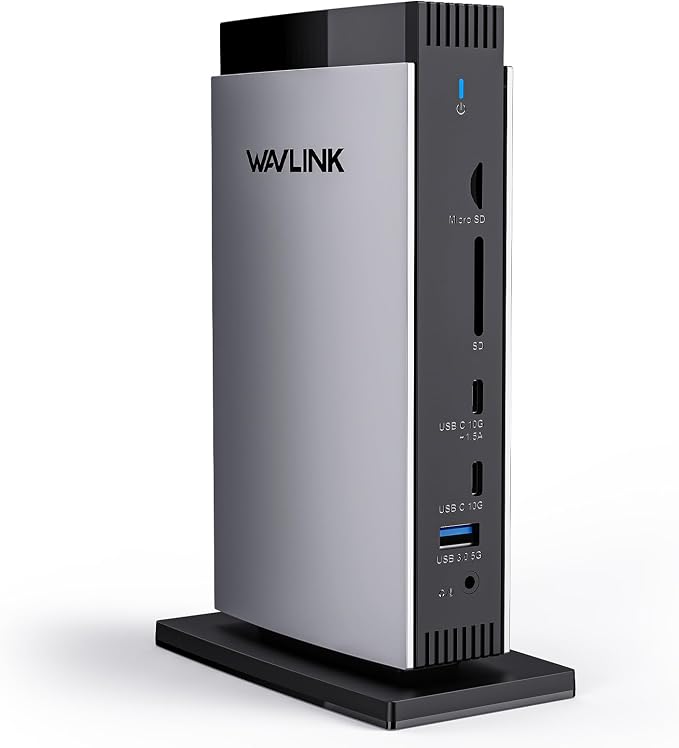 WAVLINK Displaylink Docking Station 3 Monitors with for MacBook M1/-M5 Windows, Displaylink Dock with 3X HDMI or 2X DisplayPort, 130WPD,5 USB Ports, Ethernet, Audio, SD/TF - Image 8