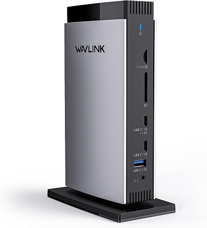 WAVLINK Displaylink Docking Station 3 Monitors with for MacBook M1/-M5 Windows, Displaylink Dock with 3X HDMI or 2X DisplayPort, 130WPD,5 USB Ports, Ethernet, Audio, SD/TF - Image 3