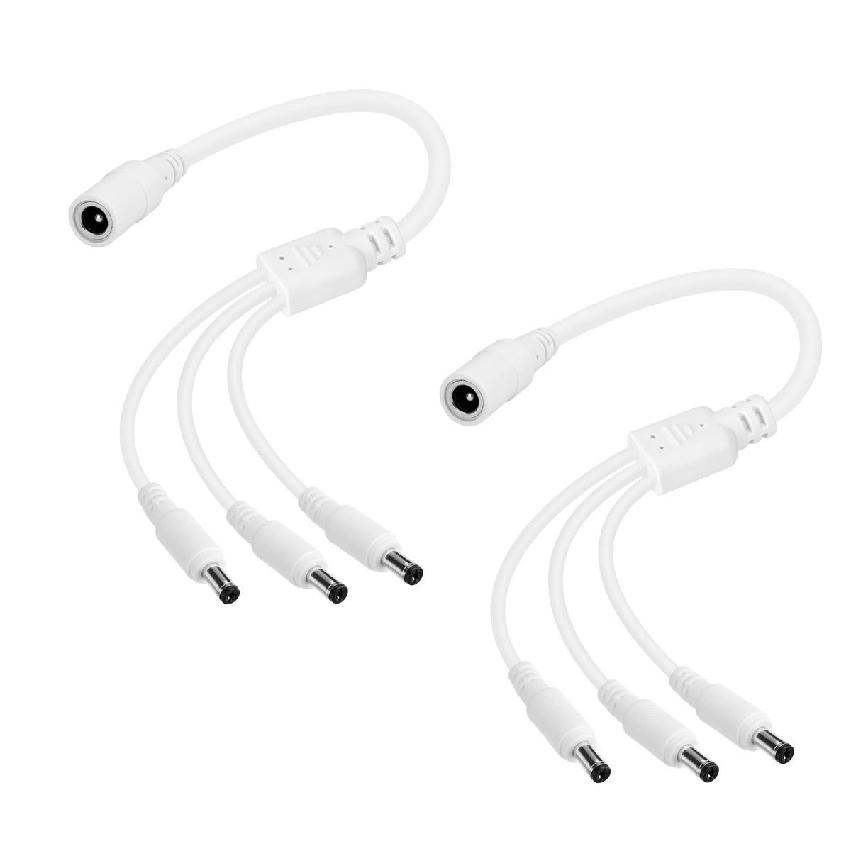 12V DC Power 1-in-3 Out Y-Adapter Splitter Cable 1.5 Feet (2-Pack), 5.5 mm x 2.1 mm DC 1 (Female) to 3 (Male) Y Splitter Supply Adapter Wire,3 Way Y-Cable for CCTV Security Camera, LED Strip, Router