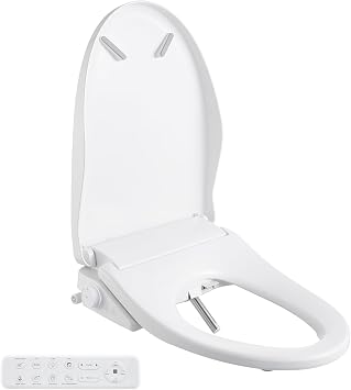 Smart Bidet Toilet Seat with Remote, Adjustable Heated Seat&Air Dryer, Endless Instant Warm Water, Multiple Spray Modes, Stainless Steel Nozzle, Soft Close, Deodorizer, 3D Curved(AMZ-US-NKH3101-NA)
