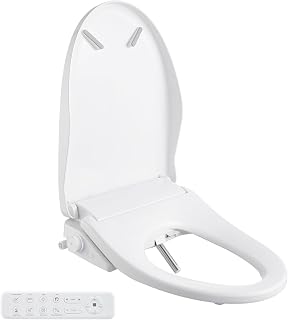 Smart Bidet Toilet Seat with Remote, Adjustable Heated Seat&Air Dryer, Endless Instant Warm Water, Multiple Spray Modes, Stainless Steel Nozzle, Soft Close, Deodorizer, 3D Curved(AMZ-US-NKH3101-NA)