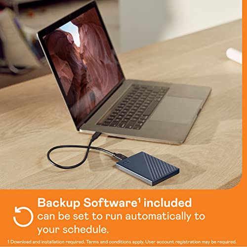 WD 6TB My Passport for Mac, Navy, Portable External Hard Drive with Backup Software and Password Protection, USB 3.1/USB 3.0 Compatible - WDBK6C0060BBL-WESN