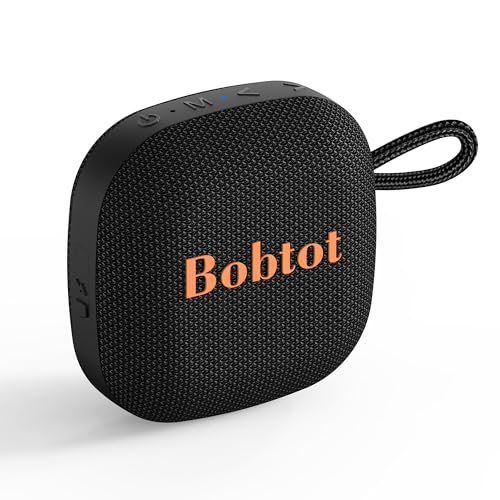 Bobtot Portable Bluetooth Speaker, IPX7 Waterproof, TWS Pairing, Black