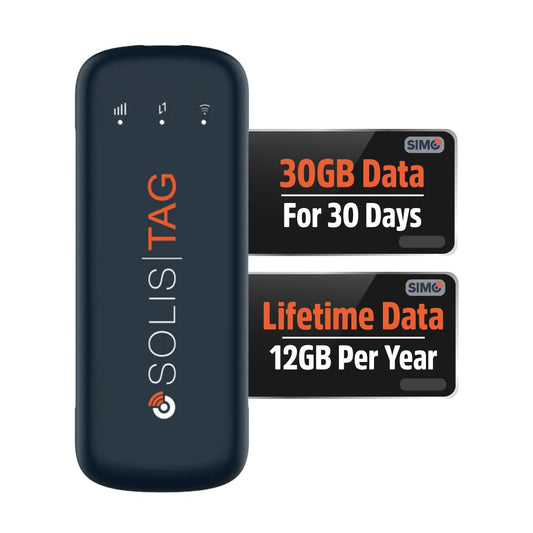 Solis Tag, USB-C Mobile WiFi Hotspot with 1GB/Monthly + 30GB Global Data