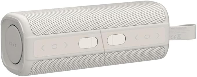 KOVE Commuter 2 Portable Speaker - Stone Bluetooth Speakers, Wireless with HD Louder Volume, Deep Bass Subwoofer, Microphone, IPX7 Water Resistant - Perfect Boom Box for Home, Outdoor or Travel