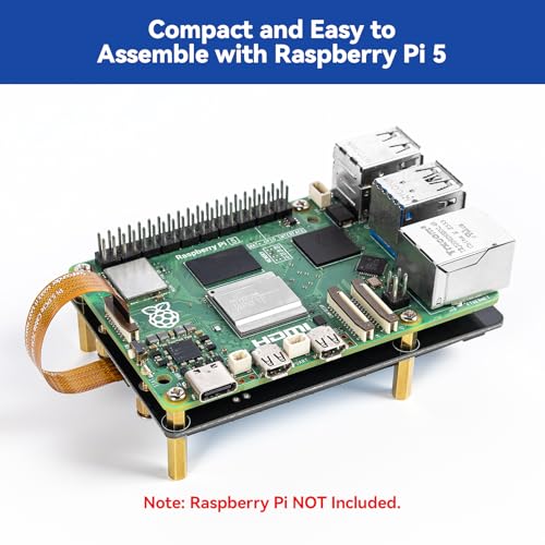 SunFounder Dual NVMe Raft for Raspberry Pi 5 PCIe Gen 2.0 to M.2 HAT Key-M SSD Hailo-8L AI Accelerator PIP M.2 2230/2242/2260/2280, NAS RAID 0/1, Manual (Not Compatible with the Pironman Series)