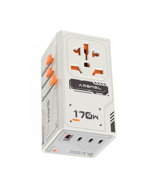 170W GaN Universal Travel Adapter for Europe/UK/US/AU/JP