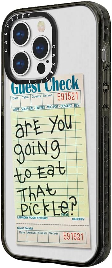 CASETiFY Impact iPhone 13 Pro Case [6.6ft Drop Protection] - The Pickle Case by Laundry Room Studios - Clear Black
