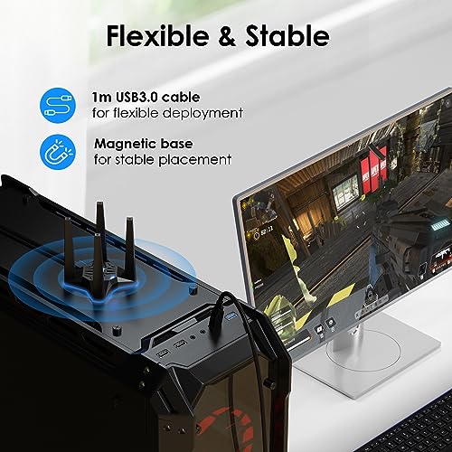 WAVLINK AX1800 USB WiFi 6 Adapter for Desktop PC, Dual Band PC WiFi Adapter