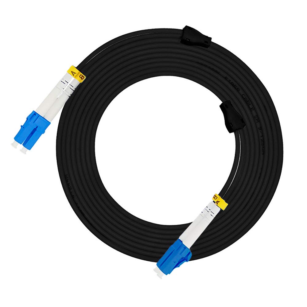 100ft 100feet 30m LC to LC Outdoor Armored Duplex 9/125 SM Fiber Optic Cable Jumper Optical Patch Cord Singlemode 30Meters 100ft LC-LC
