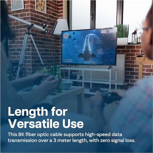MMOBIEL HDMI 8K Fiber Optic Cable 10ft 48Gbps Ultra High Speed – 8K@60Hz, 4K@120Hz, Dynamic HDR, ARC/eARC, HDMI 2.1, HDCP 2.2/2.3 – Active Optical Cable (AOC) for PS5/Pro, Xbox, TV, Projector - Image 4