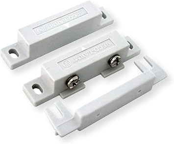 Seco-Larm SM-300Q/W Screw-Terminal Surface-Mount N.O. Magnetic Contact, White; 1/2" Gap; ABS Case; Gold Plated Contacts; UL Listed; Reliable Security Door/Window Sensor