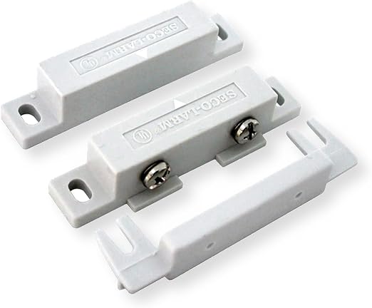Seco-Larm SM-300Q/W Screw-Terminal Surface-Mount N.O. Magnetic Contact, White; 1/2" Gap; ABS Case; Gold Plated Contacts; UL Listed; Reliable Security Door/Window Sensor