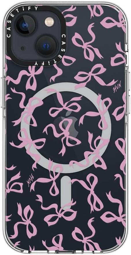 CASETiFY Clear iPhone 13 Case [Not Yellowing / 6.6 ft. 3X Military Grade Drop Protection/Compatible with Magsafe] - Bows - Clear
