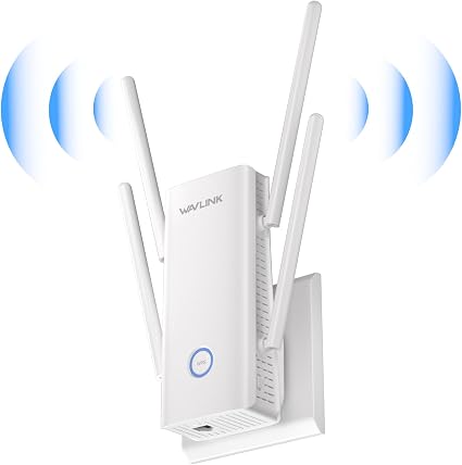 WAVLINK AX3000 WiFi Extender - Internet WiFi 6 Extender with 5 High-Gain Antennas & Beamforming, Dual Band Whole Home Coverage, One Gigabit Port, Repeater/AP/Router Mode