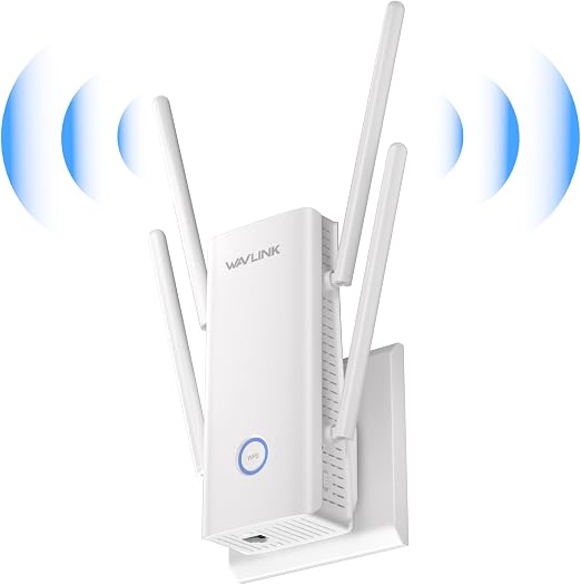 WAVLINK AX3000 WiFi Extender - Internet WiFi 6 Extender with 5 High-Gain Antennas & Beamforming, Dual Band Whole Home Coverage, One Gigabit Port, Repeater/AP/Router Mode