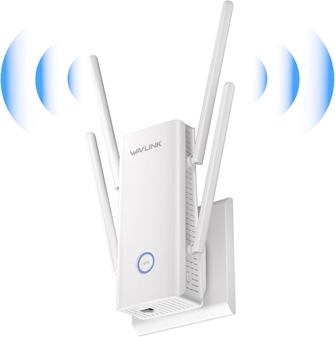 WAVLINK AX3000 WiFi Extender - Internet WiFi 6 Extender with 5 High-Gain Antennas & Beamforming, Dual Band Whole Home Coverage, One Gigabit Port, Repeater/AP/Router Mode