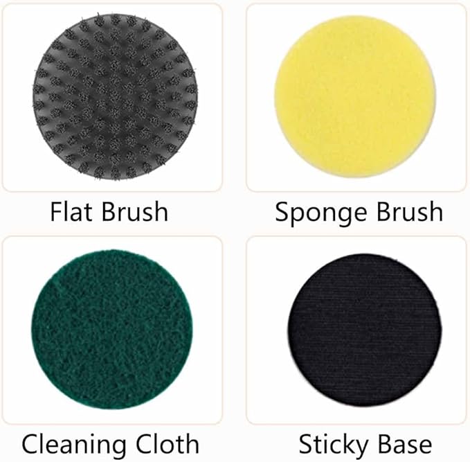 Electric Spin Scrubber Electric Cleaning Brush Cordless Power Scrubber with 3 Replaceable Brush Heads Handheld Power Shower Scrubber for Bathtub, Floor, Wall, Tile, Toilet, Window, Sink - Black