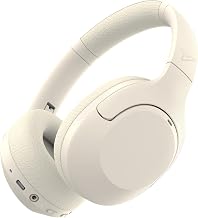 VOKALEN Hyper Pro Adaptive Active Noise Cancelling Headphones, Wireless Bluetooth Over Ear Headphones with mic, 60H Playtime, Comfort Fit Mesh Ear Cushions, Deep Bass Hi-Res Audio (Pro, Ivory White) - Image 1