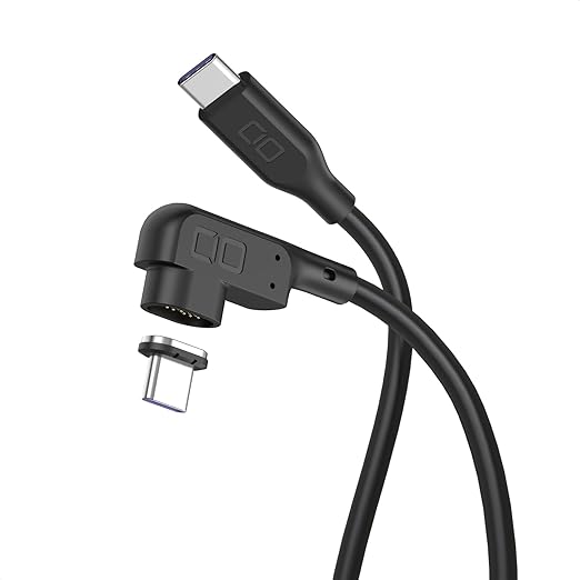 CIO Magnetic Silicone Cable, 100 W, USB, Type-C Magnet, Removal, Waterproof Standard, IPX5 Compatible, iPhone 15, Type C Cable (Black, 3.3 ft (1 m)