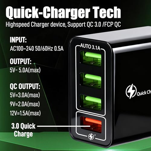 Magvolt Charger, 4-Port Chargers, with Intelligent Temperature Control and Multi Protection System, Travel Fast Charging, for All Phones (White+Black) - Image 4