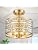 LumFurn 3-Lights Modern K9 Crystal Ceiling Light for Living Room, Foyer, Bedroom, Close to Ceiling Semi-Flushmount Light Fixture, Brass Finish Frame