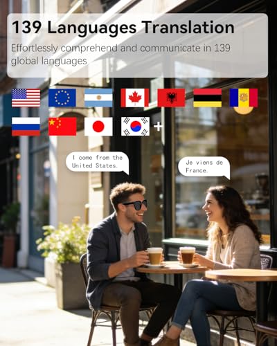 AI Smart Glasses with 8MP Camera, 4K Video and 139-Language Translation