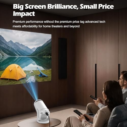 Mini projector, with wired screen sync 4K 1080P portable projector 180° rotation. 17-130" screen video projector. Compatible with smartphones, laptops.
