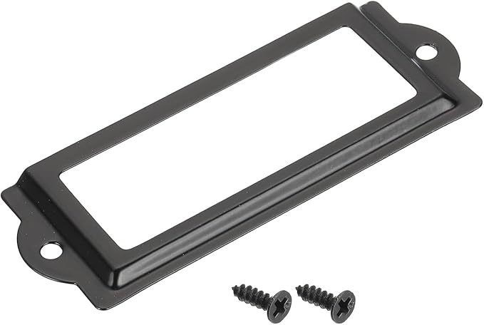 uxcell Metal Label Holders, 83x30mm 40pcs File Name Card Tag Label Holder Frame for Office Library Drawer Cabinet Shelves, Black