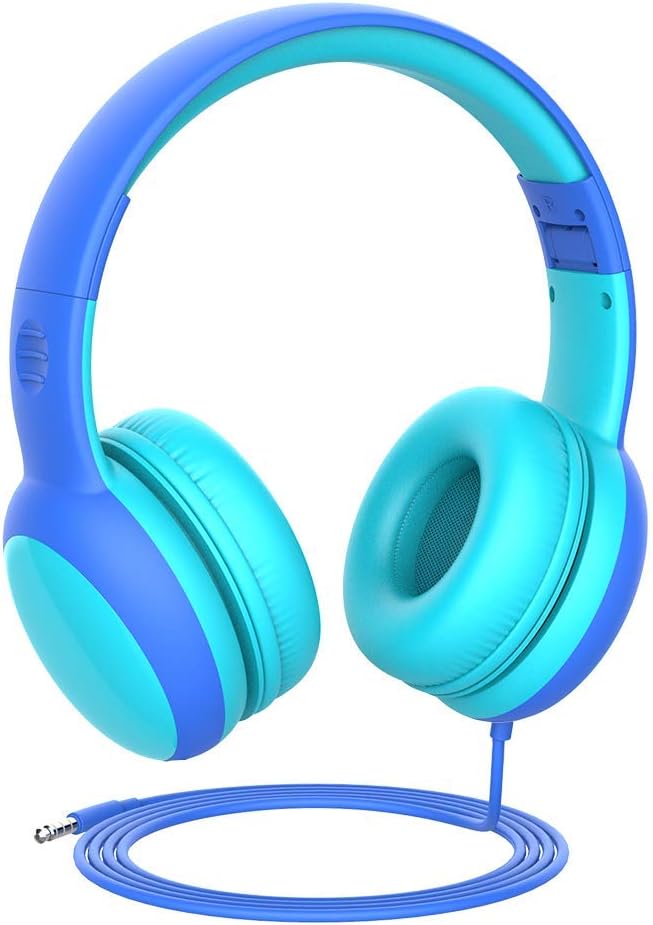 gorsun Kids Headphones with Limited Volume, Cat Ear Toddler Headphones, Wired Headphone Over Ear for Boys and Girls,Stereo Sound Foldable 3.5mm Headset for Children