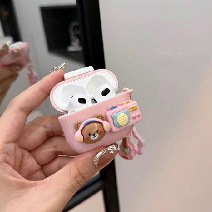 for AirPods Pro 3 Case,Compatible with AirPods Pro 3rd Generation Case (2025), Cute Kawaii Cartoon Design Premium Shock-Absorbing Protective Case Cover for AirPods Pro 3 (Cute Bear)
