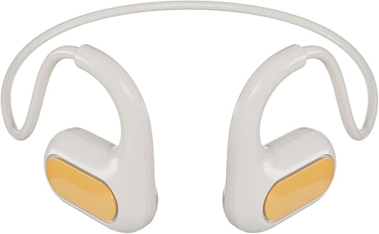 85dB Volume-Limited Kids Headphones, Wireless Bluetooth 5.2 Open-Ear Air Conduction Headphones, Lightweight Stereo Sound with Mic, 10H Playtime, USB Charging, Safe for School, Travel & Outdoor - White