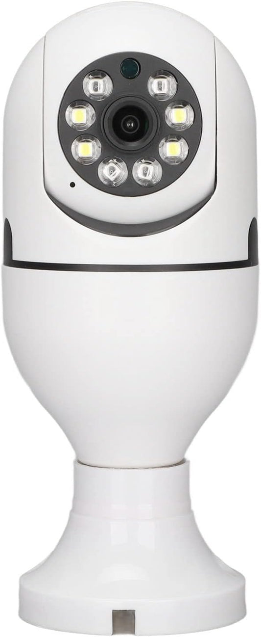 ASHATA E27 Light Bulb Security Camera, 2MP HD Smart Light Socket Dome Cameras, Motion Detection, 2 Way Audio, Works for Home/for Android/for iOS (Dual