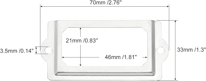 uxcell Metal Label Holders, 70x33mm 40pcs File Name Card Tag Label Holder Frame for Office Library Drawer Cabinet Shelves, Silver Tone