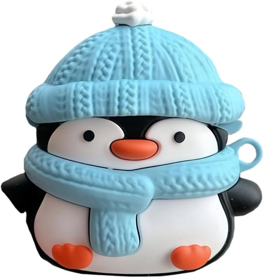 Case Compatible with AirPods Pro 3 2025, Cute Kawaii Christmas Penguin Design Case Cover, Portable Soft Silicone Wireless Charging Earphone Shockproof Protector with Hook