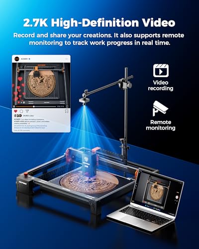ACMER A500 5MP LightBurn Camera for Laser Engraver, 450 x 450mm