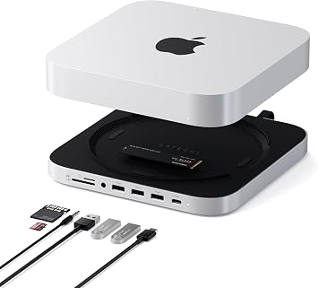 Satechi Mac Studio M5 Hub & Stand with NVMe SSD Enclosure, Silver