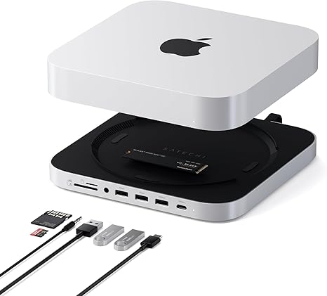 Satechi Mac Studio M5 Hub & Stand with NVMe SSD Enclosure, Silver