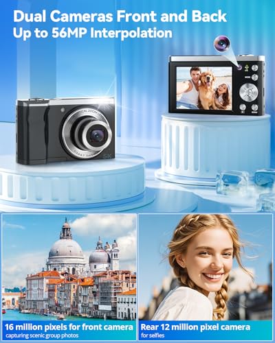 5K Digital Camera 56MP Cameras for Photography Autofocus,10X Optical Zoom