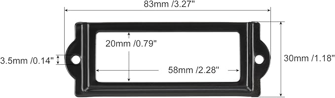 uxcell Metal Label Holders, 83x30mm 40pcs File Name Card Tag Label Holder Frame for Office Library Drawer Cabinet Shelves, Black