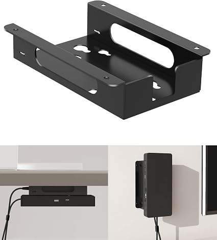 Metal Mount for Dell Docking Station Under Desk and Wall Mount for Dell UD22 WD19 WD19S WD22TB4 WD19TBS WD25 SD25 Series Dock & Power Adapter Mounting Bracket for Laptop Dock with Cable Ties - Image 4